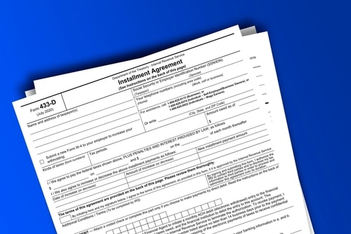 IRS installment agreement form