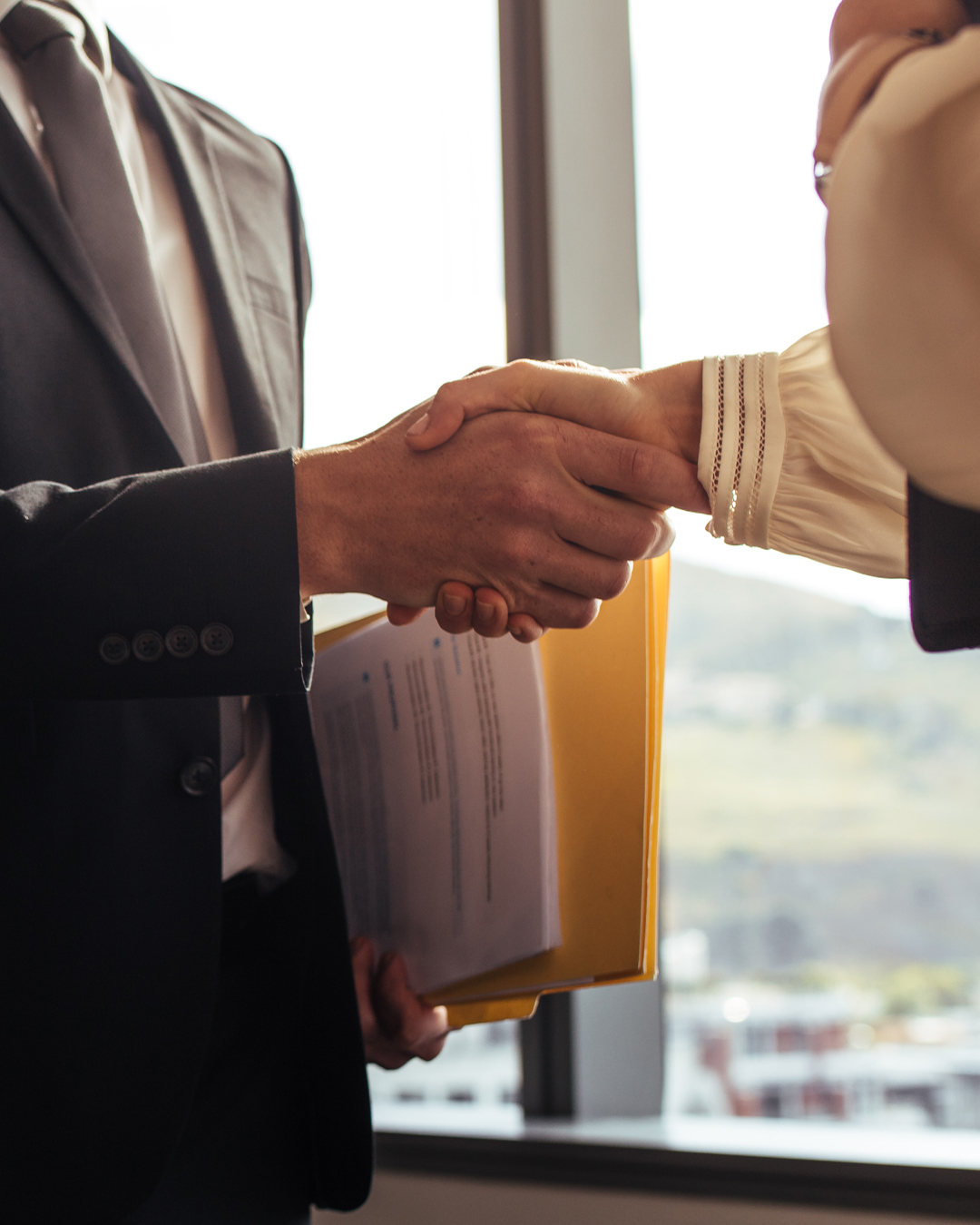 Two people shaking hands