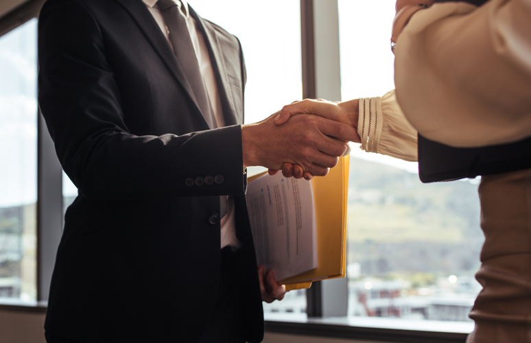 Two people shaking hands