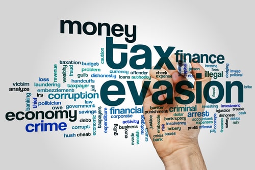 Tax evasion concept