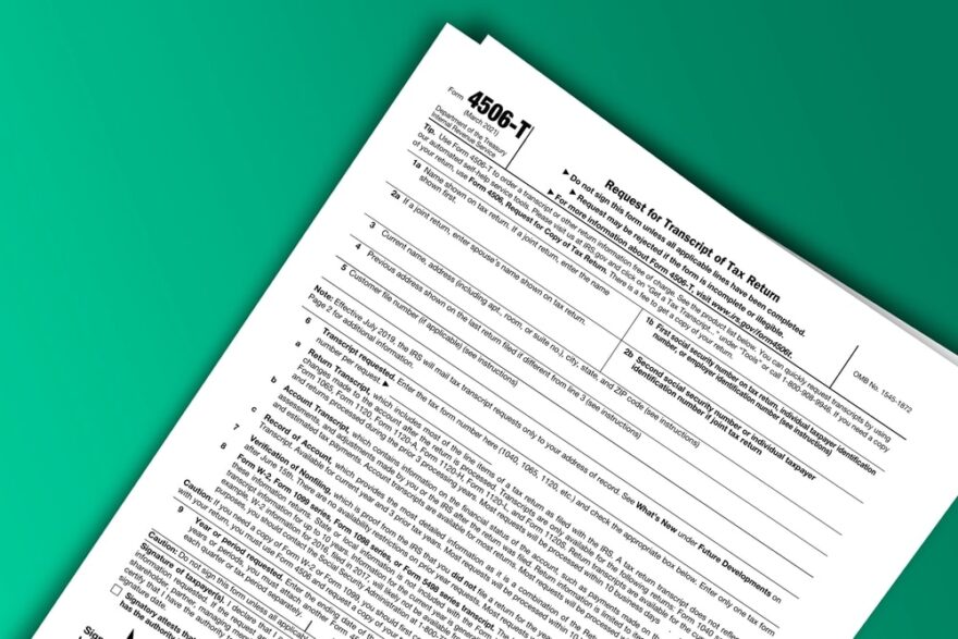 IRS Transcript request form