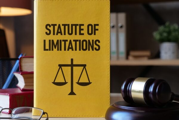 statute of limitations written on book with gavel on desk