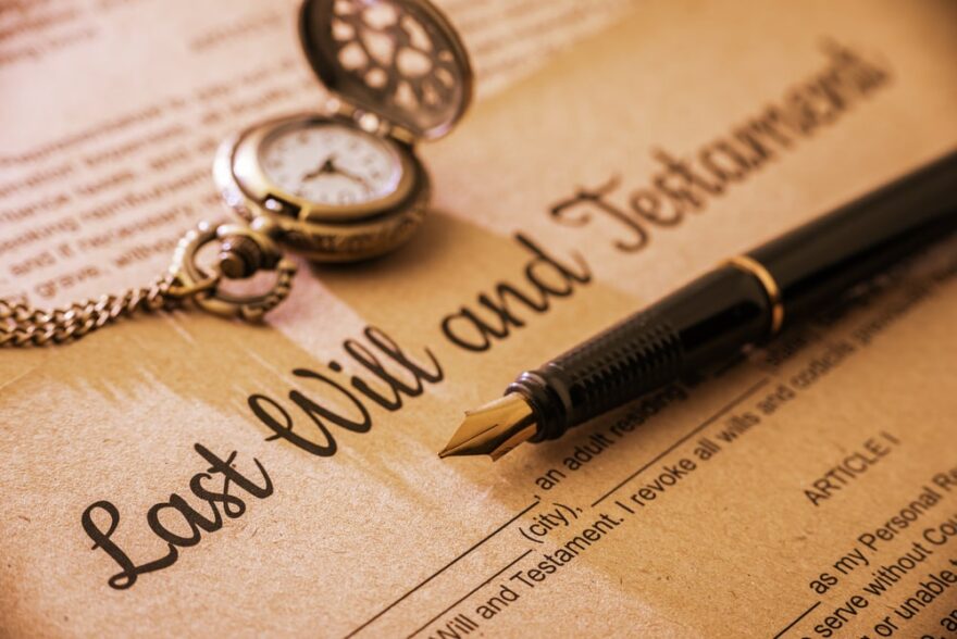 last will and testament containing inherited property