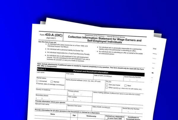 Offer in compromise form 433-A (OIC)