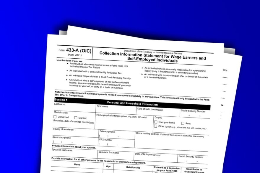 Offer in compromise form 433-A (OIC)